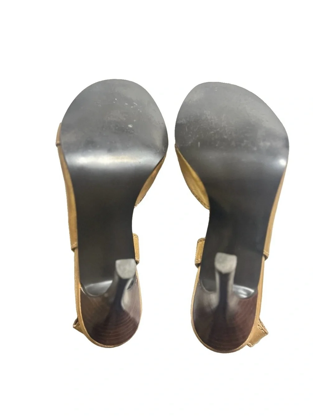 Carlos by Carlos Santana Fidelity Vintage Gold Metallic Slingback Heels 7.5